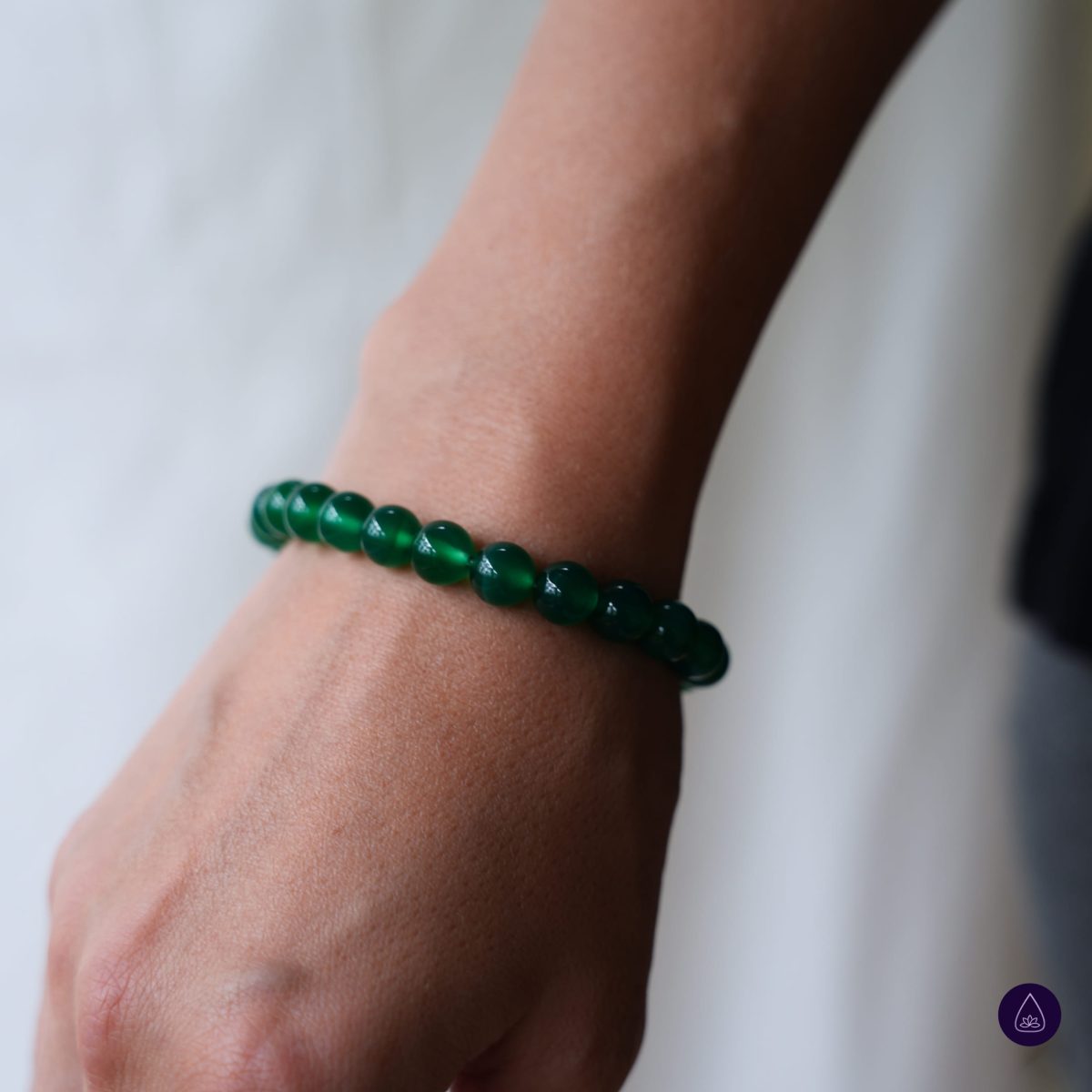 Green Agate Bracelet Natural Green Gemstone Bracelet Agate Crystal Bracelet