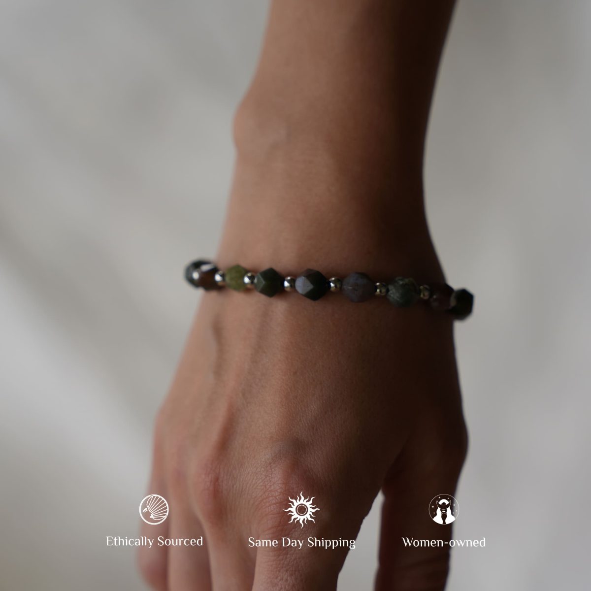 Indian Agate Faceted Bracelet