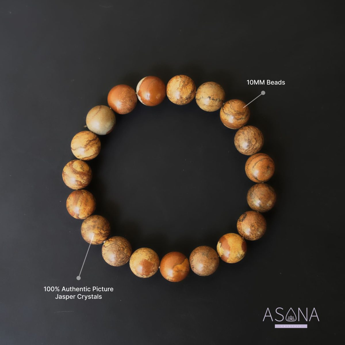 Picture Jasper Bracelet Natural Beaded Bracelet Jasper Gemstone Bracelet-2