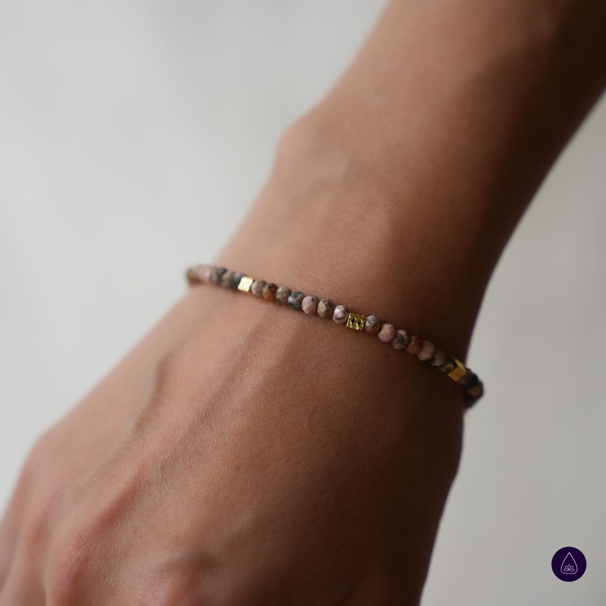 Rhodonite Bracelet for Love and Compassion tiny bracelet 3mm bracelet small