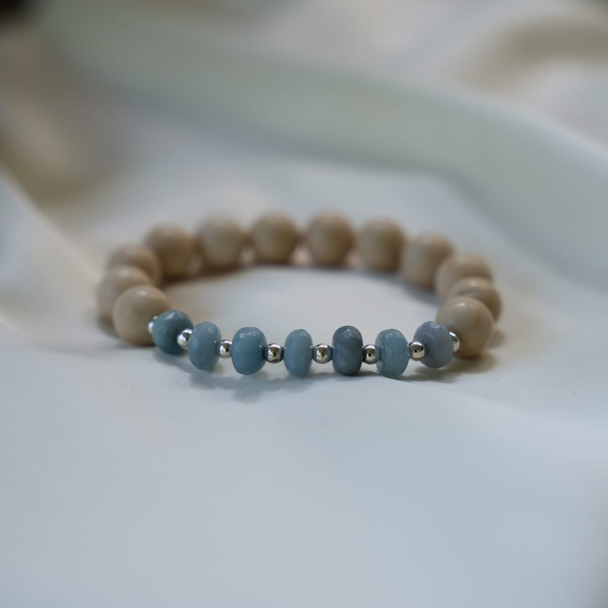 Rondelle Aquamarine and Ivor Jade Bracelet