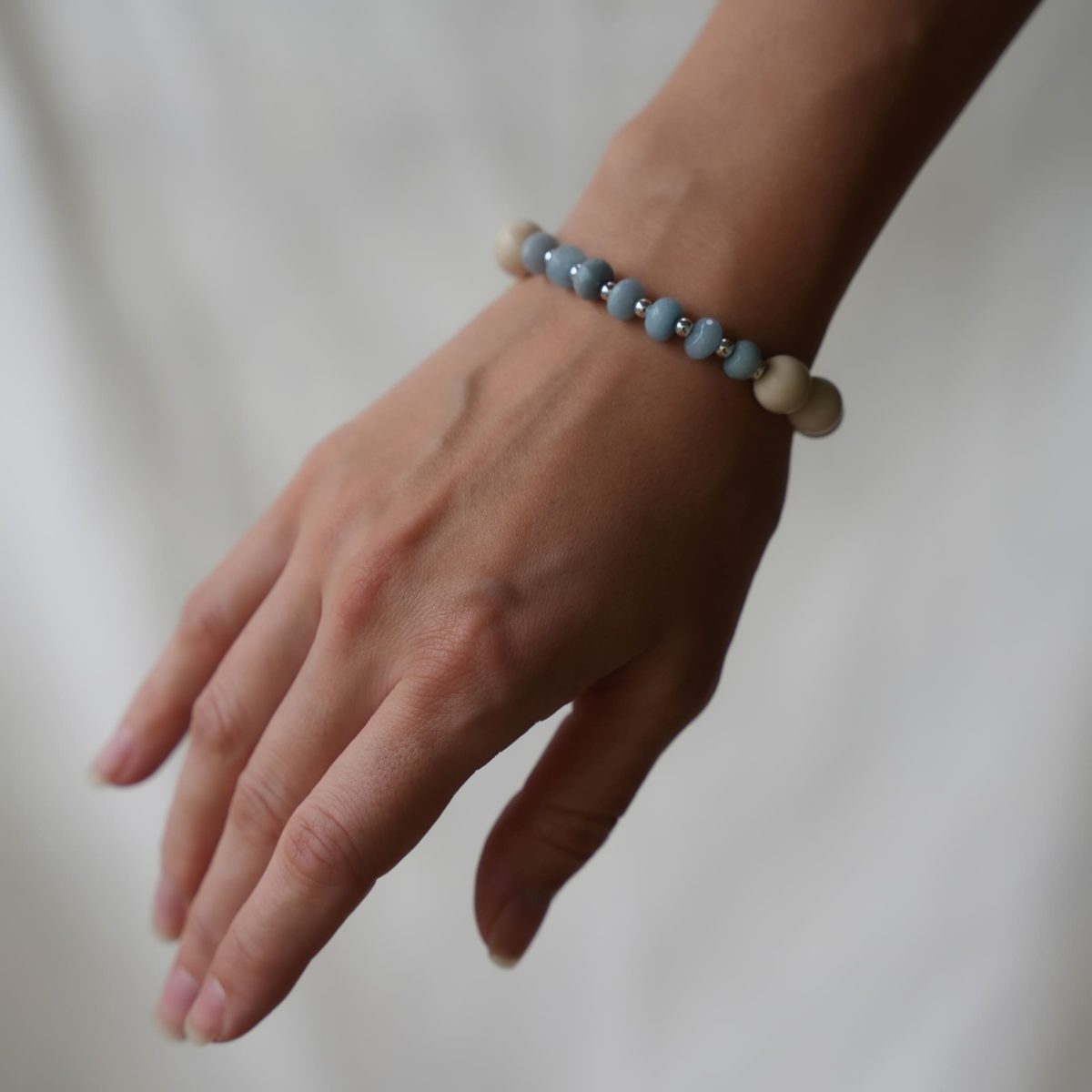 Rondelle Aquamarine and Ivor Jade Bracelet