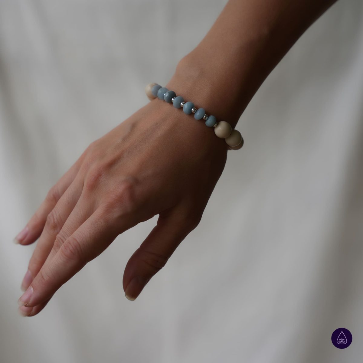 Rondelle Aquamarine and Ivor Jade Bracelet