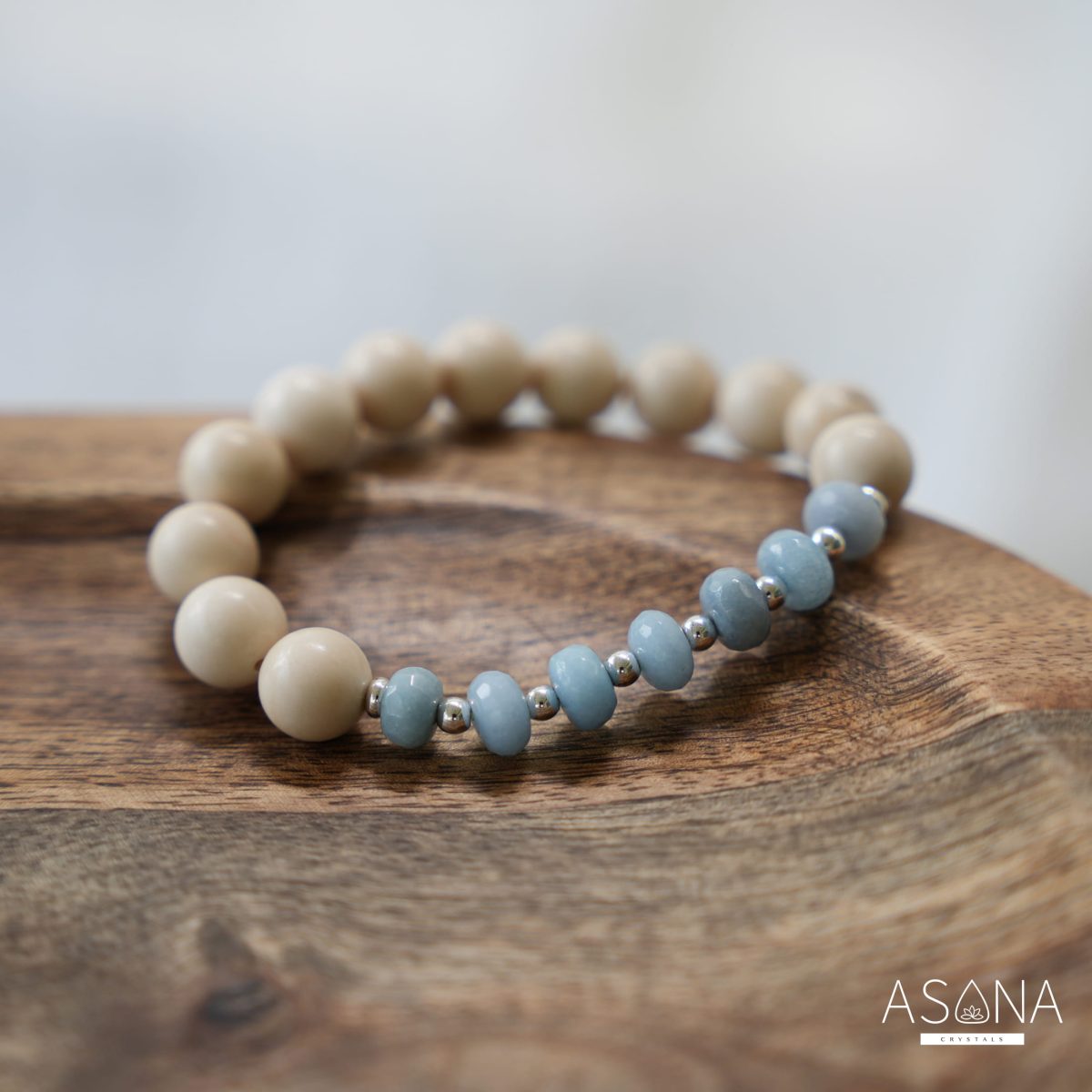 Rondelle Aquamarine and Ivor Jade Bracelet