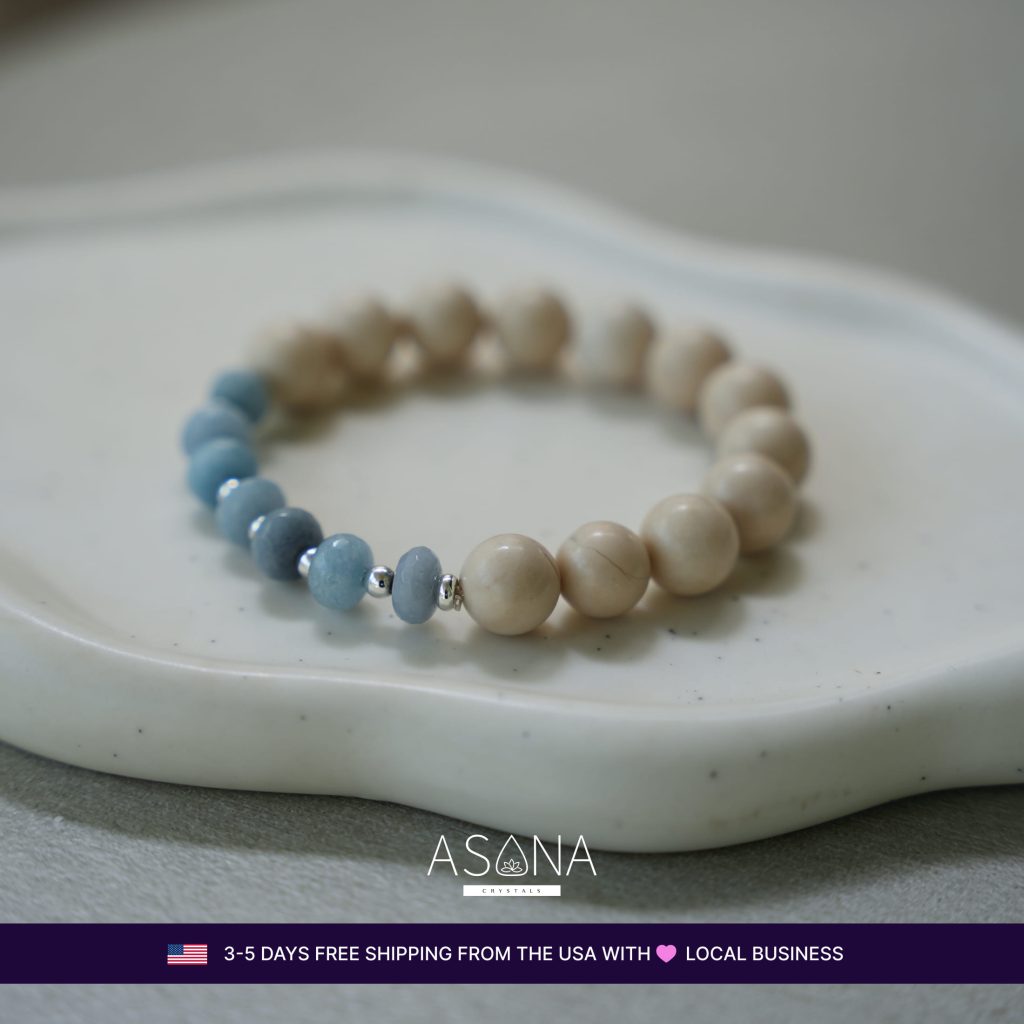 Rondelle Aquamarine and Ivor Jade Bracelet