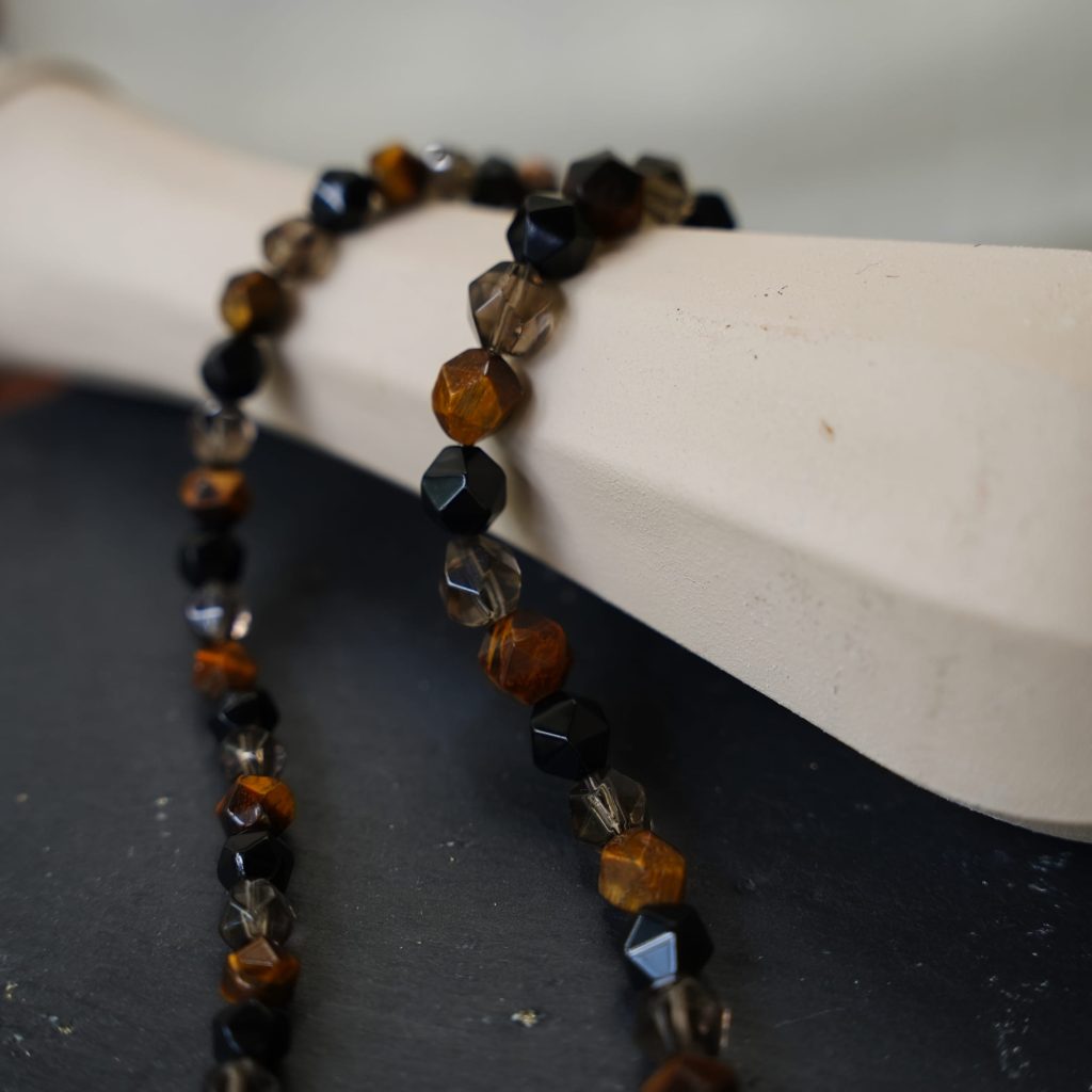 Tiger's Eye Smoky Quartz Faceted Bracelet