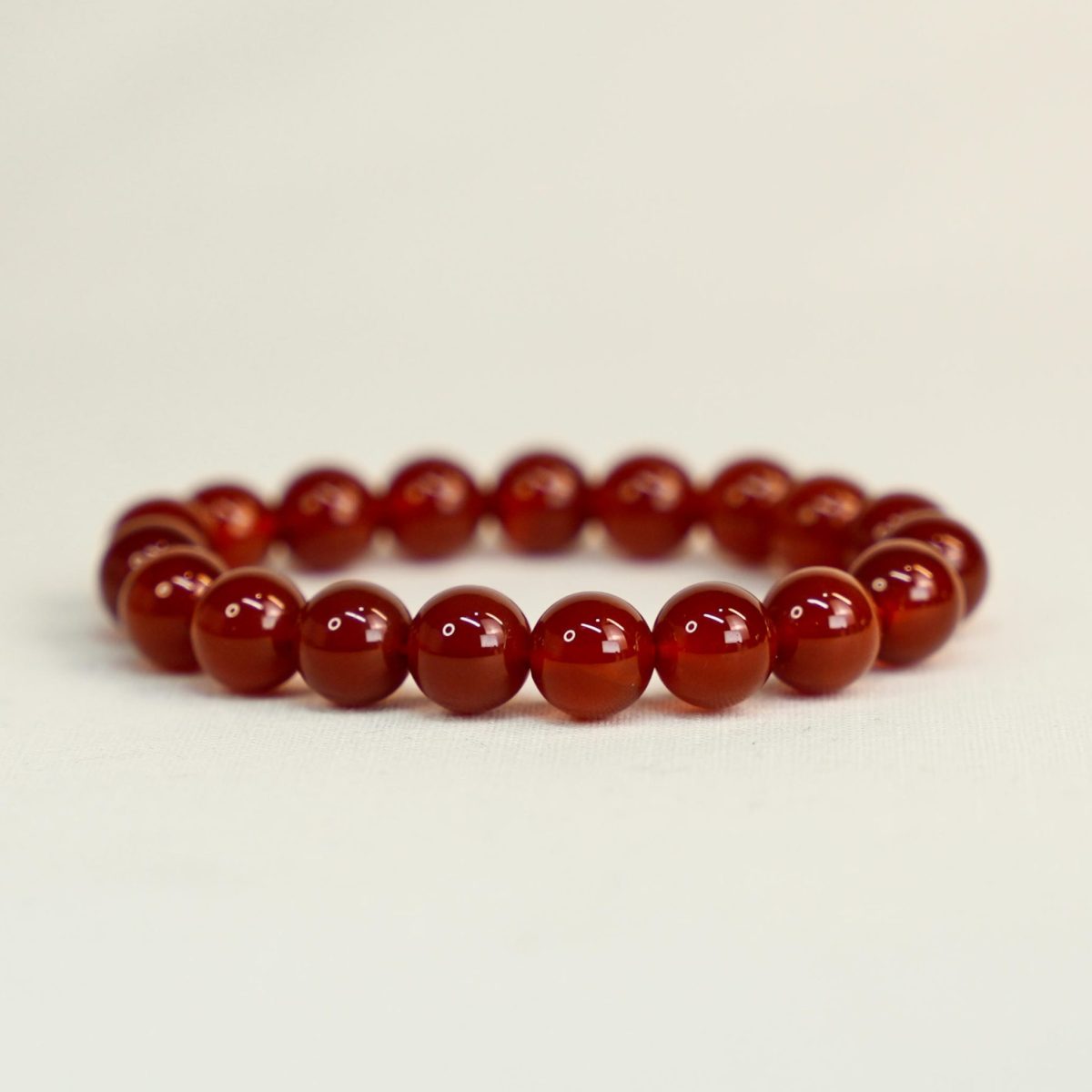 red agate large bead bracelet crystal