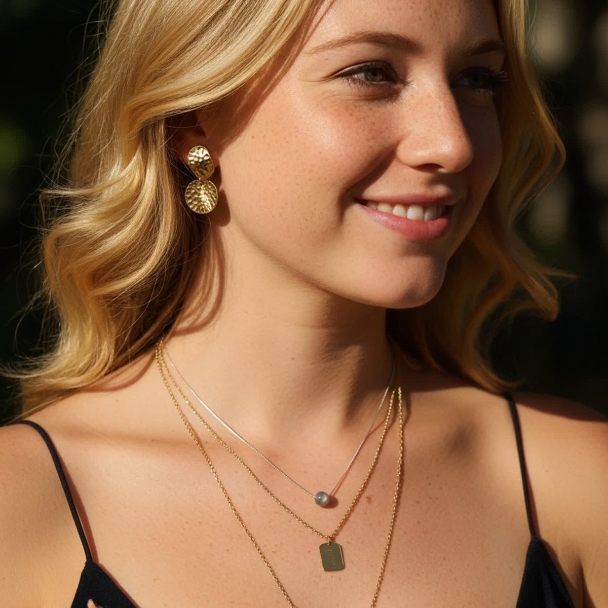8mm natural labradorite pendant on sterling silver chain detail