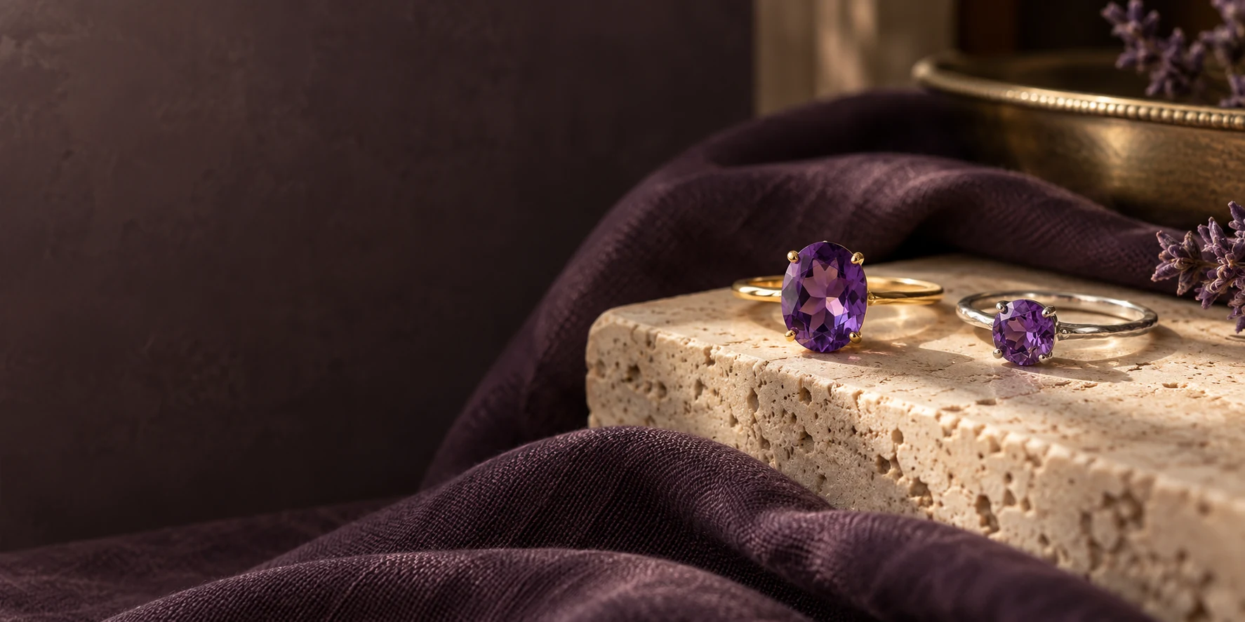 Amethyst rings