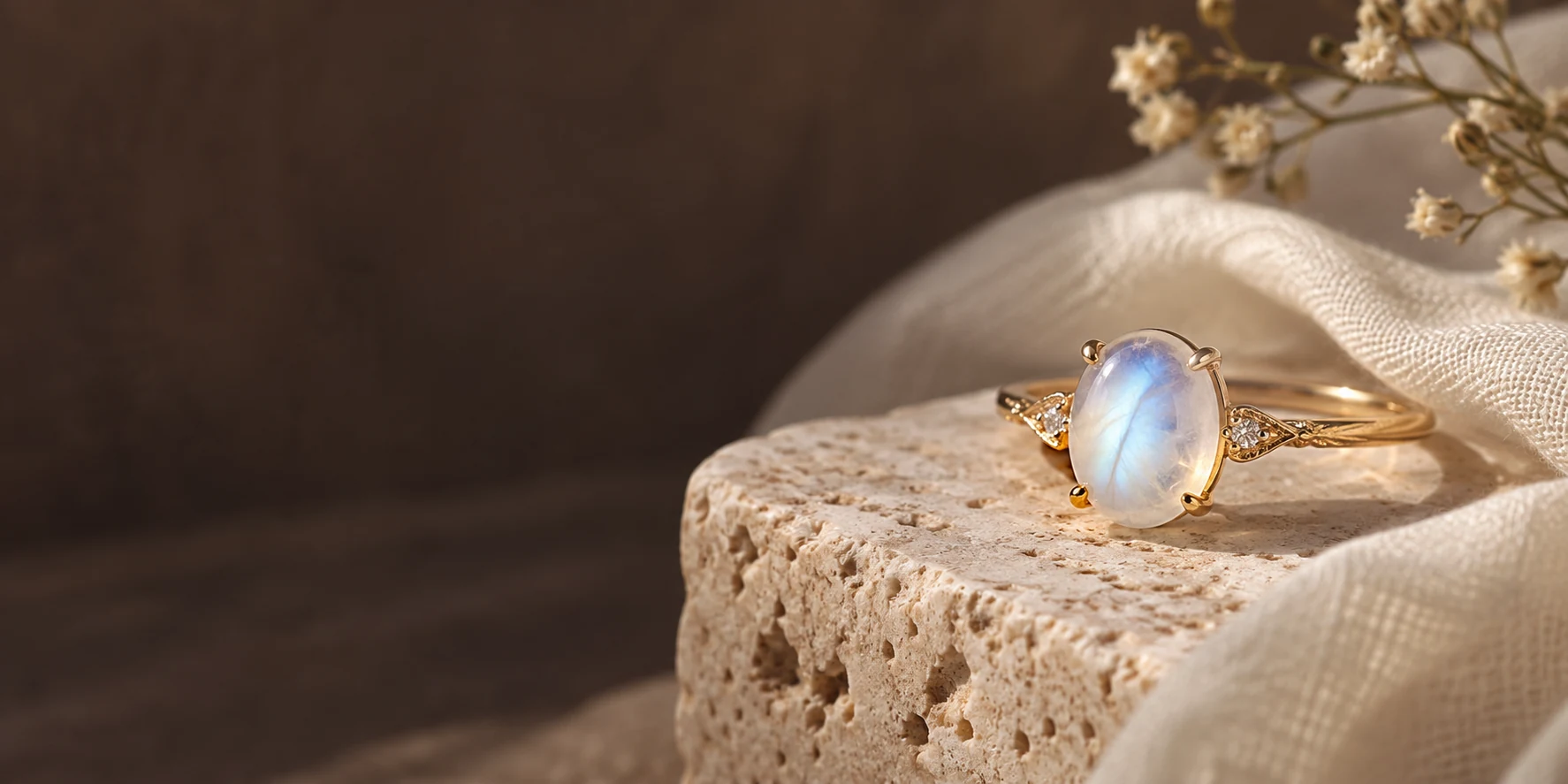 Moonstone Engagement Ring