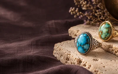 Turquoise Rings Gold, Silver Blue, Green Turquoise Collection